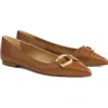 Lk Bennett Ethel Pointed Toe Flat In Brown