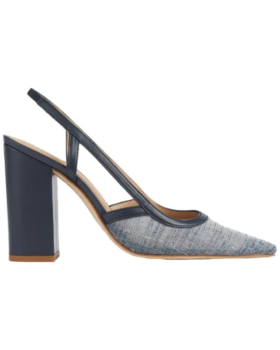 Lk Bennett Etta Leather-trim Pump In Blue