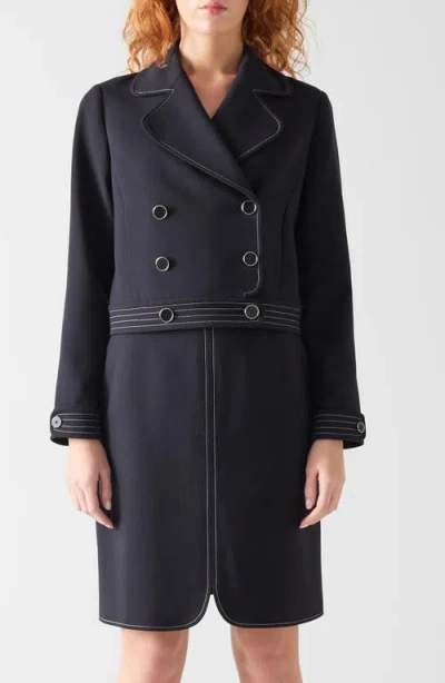 Lk Bennett Eugine Crop Jacket In Blue