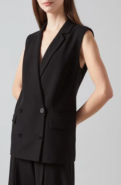 Lk Bennett Eva Double Breasted Vest In Black