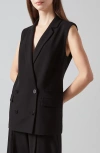 Lk Bennett Eva Double Breasted Vest In Black