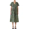 Lk Bennett Eva Meadow Midi Dress In Green/black Multi