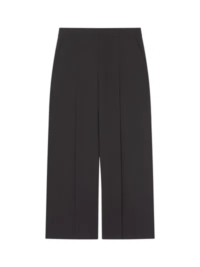 Lk Bennett Eva Wide Crop Pleat Trouser In Black