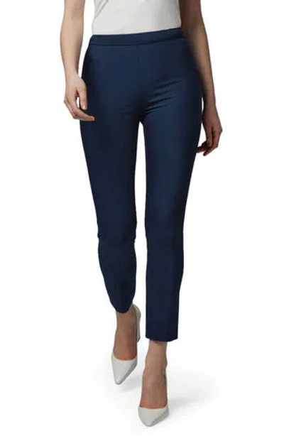 Lk Bennett Evan Slim Fit Ankle Pants In Blue