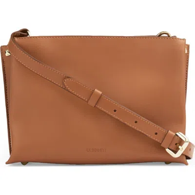 Lk Bennett Evie Leather Crossbody Bag In Tan