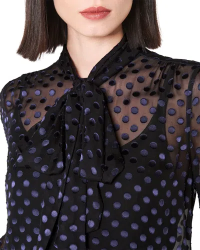 Lk Bennett Evy Woven Top In Blue