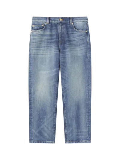 Lk Bennett Fara Mid Indigo Denim Cropped Jeans In Blue