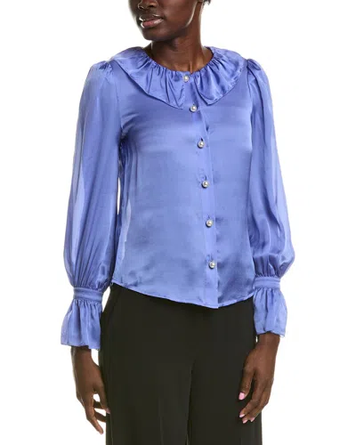 Lk Bennett Farrow Silk Blouse In Purple
