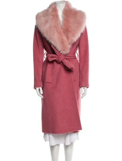 Pre-owned Lk Bennett Faux Fur Coat W/ Tags In Pink