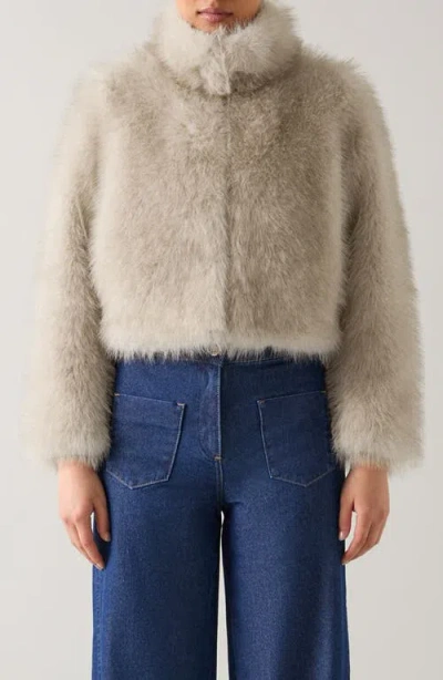 Lk Bennett Faux Fur Jacket In Brown