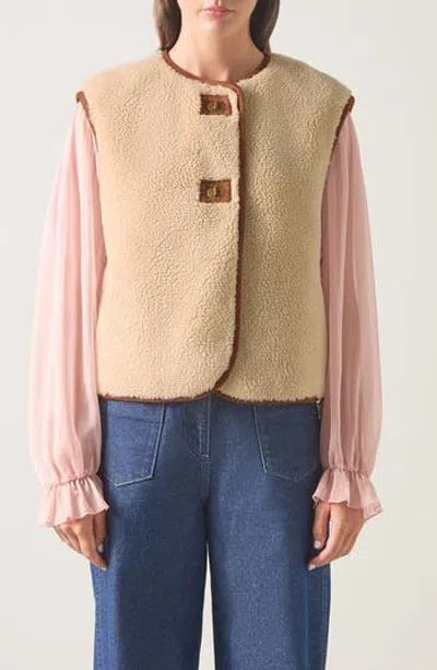 Lk Bennett Faux Fur Jacket In Brown
