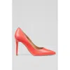 Lk Bennett Womens Red-red Fern Heeled Leather Court Shoes In Red