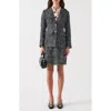 Lk Bennett Womens Finch Tweed-textured Cotton-blend Blazer Mul-indigo In Gray