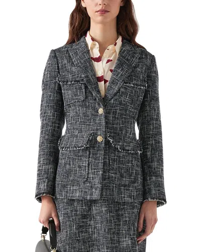 Lk Bennett Finch Tweed Jacket In Gray