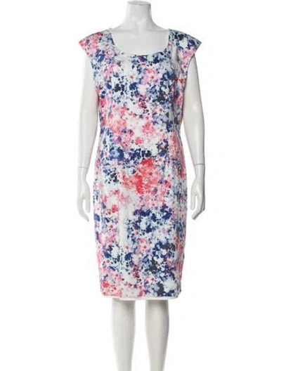 Pre-owned Lk Bennett Floral Print Knee-length Dress In Purple
