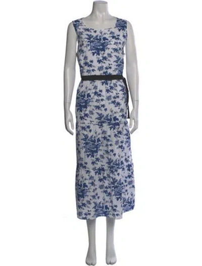 Pre-owned Lk Bennett Floral Print Long Dress In Multi