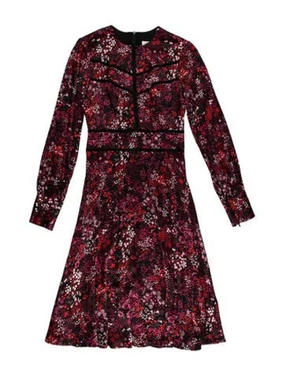 Pre-owned Lk Bennett Floral Print Midi Length Dress In Red