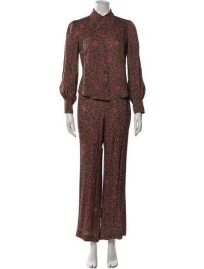 Pre-owned Lk Bennett Floral Print Pant Set In Multicolor