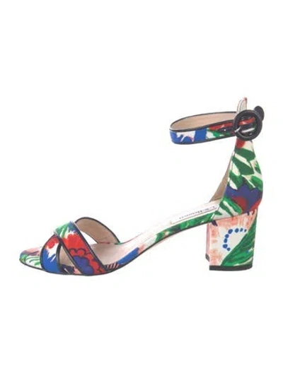 Pre-owned Lk Bennett Floral Print Sandals In Multi