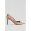 Lk Bennett Womens Bro-mocha Florena Pleated Heeled Satin Courts In Brown