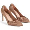 Lk Bennett Womens Bro-mocha Florena Pleated Heeled Satin Courts In Mocha