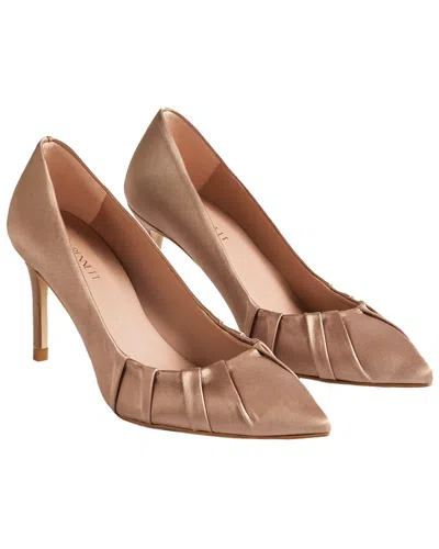 Lk Bennett Florena Satin Closed Courts In Brown