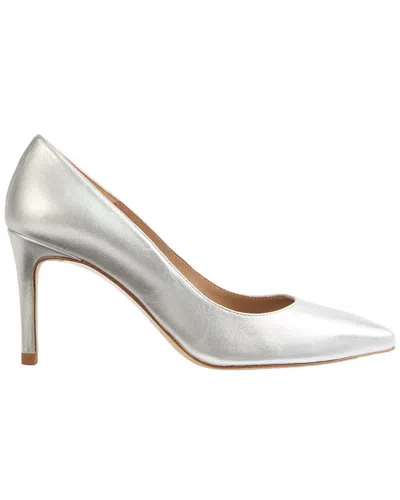 Lk Bennett Floret Leather Closed Court In Silver