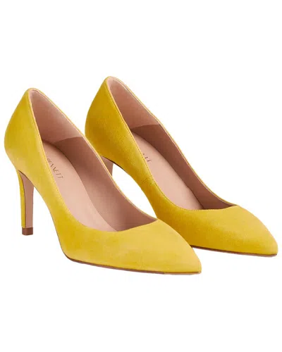 Lk Bennett Floret Suede Closed Courts In Yellow