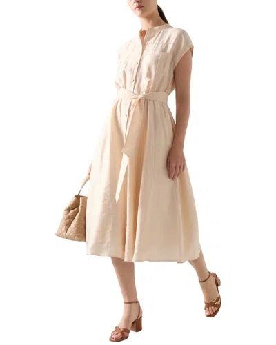 Lk Bennett Fran Linen-blend Dress In Brown