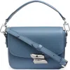 Lk Bennett Frankie Core Leather Crossbody Bag In Smoke Blue