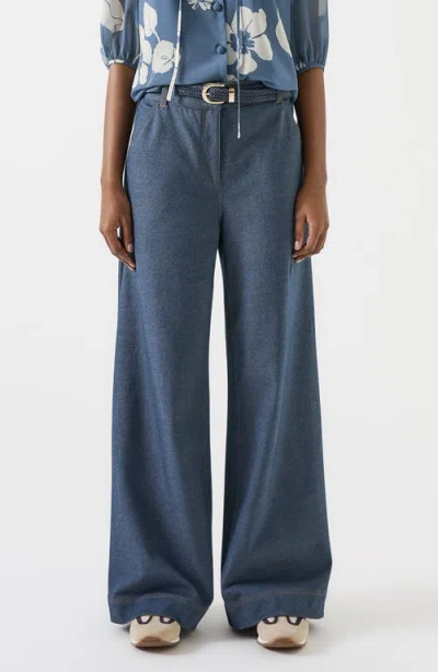 Lk Bennett Freya Wide Leg Trouser Jeans In Blue