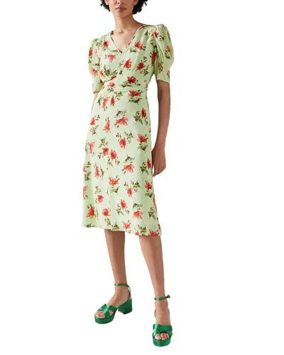 Lk Bennett Gabbi Silk-blend Dress In Green