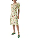 Lk Bennett Gabbi Silk-blend Dress In Green