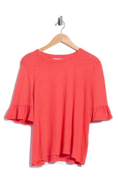 Lk Bennett Gene Cotton-linen Blend Top In Red-strawberry