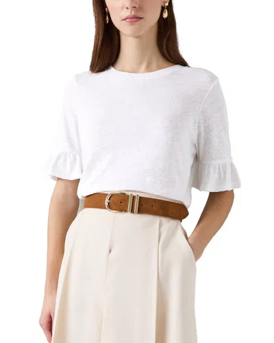 Lk Bennett Gene Linen-blend Top In White