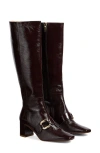 Lk Bennett Gigi Oloid Block Heel Knee High Boot In Multi