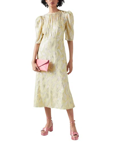 Lk Bennett Glinda Silk-blend Dress In Yellow