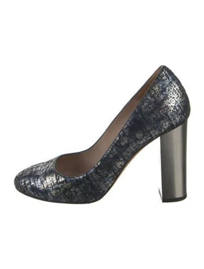 Pre-owned Lk Bennett Glitter Patterned Pumps In Blue