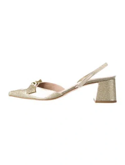 Pre-owned Lk Bennett Glitter Slingback Pumps In Gold/metallic