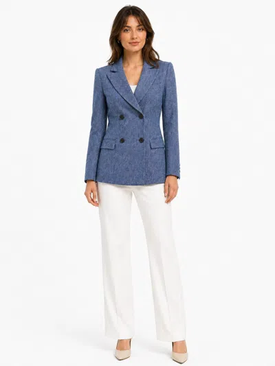 Lk Bennett Grainy Blazer In Blue