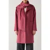 Lk Bennett Gwen Merino Wool Scarf Coat In Pink