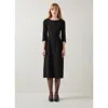 Lk Bennett Halina Pleated Midi Dress In Black