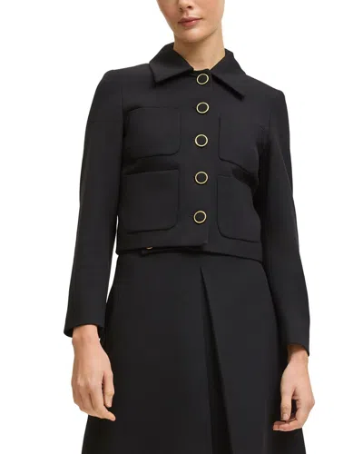 Lk Bennett Halina Crepe Jacket In Black