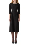 Lk Bennett Halina Pleated Midi Dress In Black
