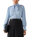 Lk Bennett Hall Woven Tops In Blue