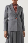 Lk Bennett Hally Stripe Stretch Wool Blazer In Grey
