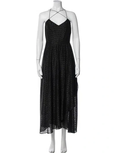 Pre-owned Lk Bennett Halterneck Long Dress In Gray