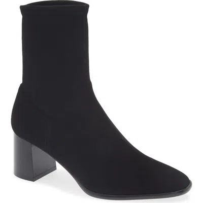 Lk Bennett Harp Block Heel Stretch Bootie In Bla-black