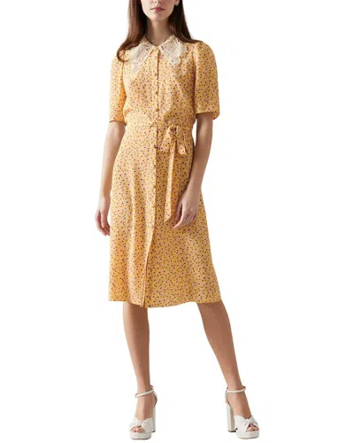Lk Bennett Haskell Silk Dress In Brown