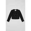 Lk Bennett Womens Bla-black Charlie Collarless Tweed Jacket In Black